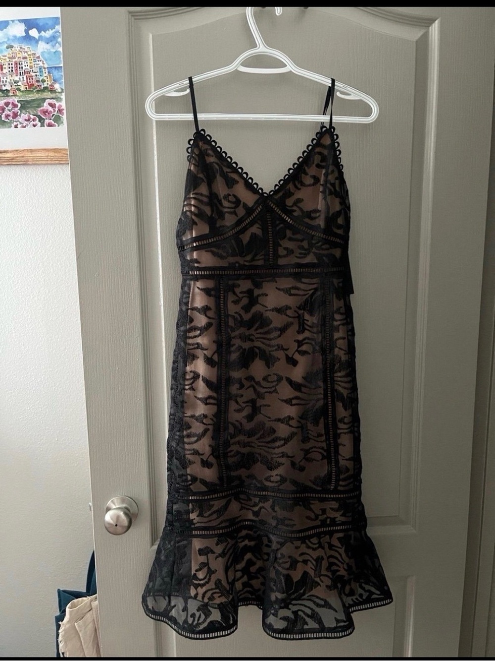Lulus Black Lace Overlay V-Neck Slip Dress